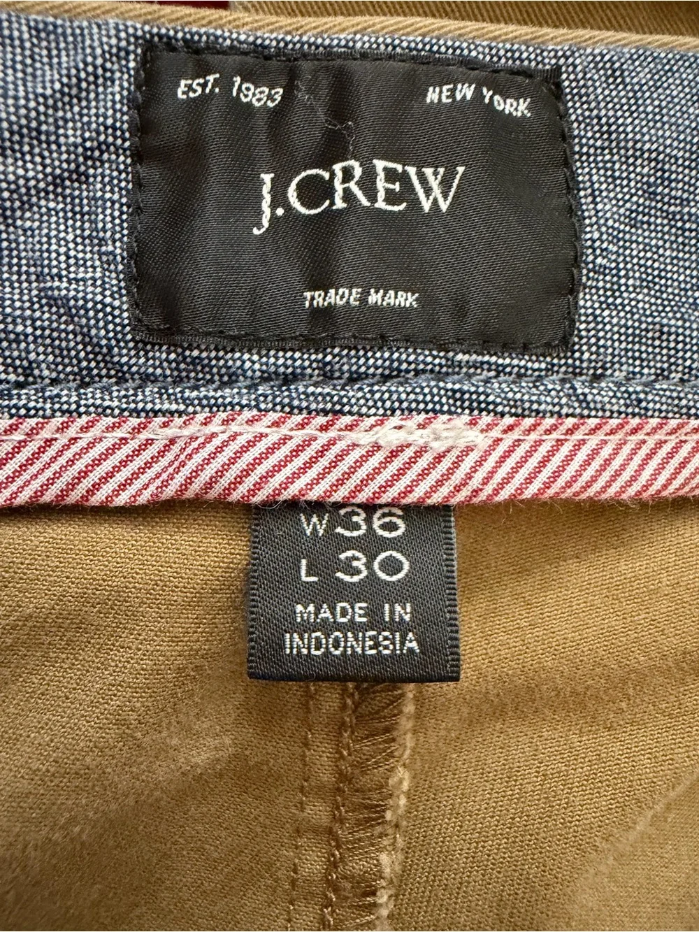 J.Crew 770 Straight Fit Chino Pants Mens 36x30 Khaki Stretch
